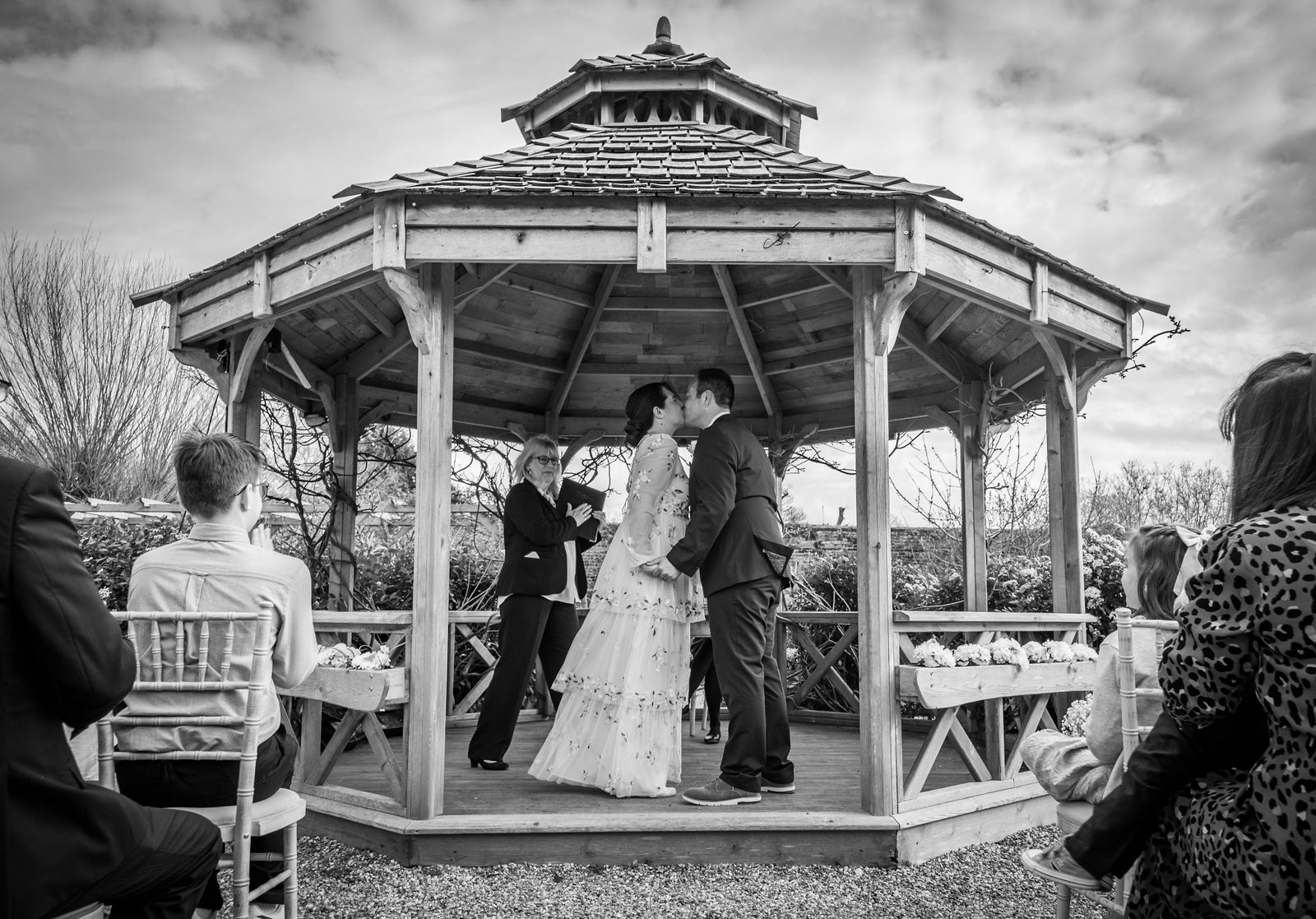 Married in an outdoor ceremony at The Secret Garden Wedding Venue in Ashford