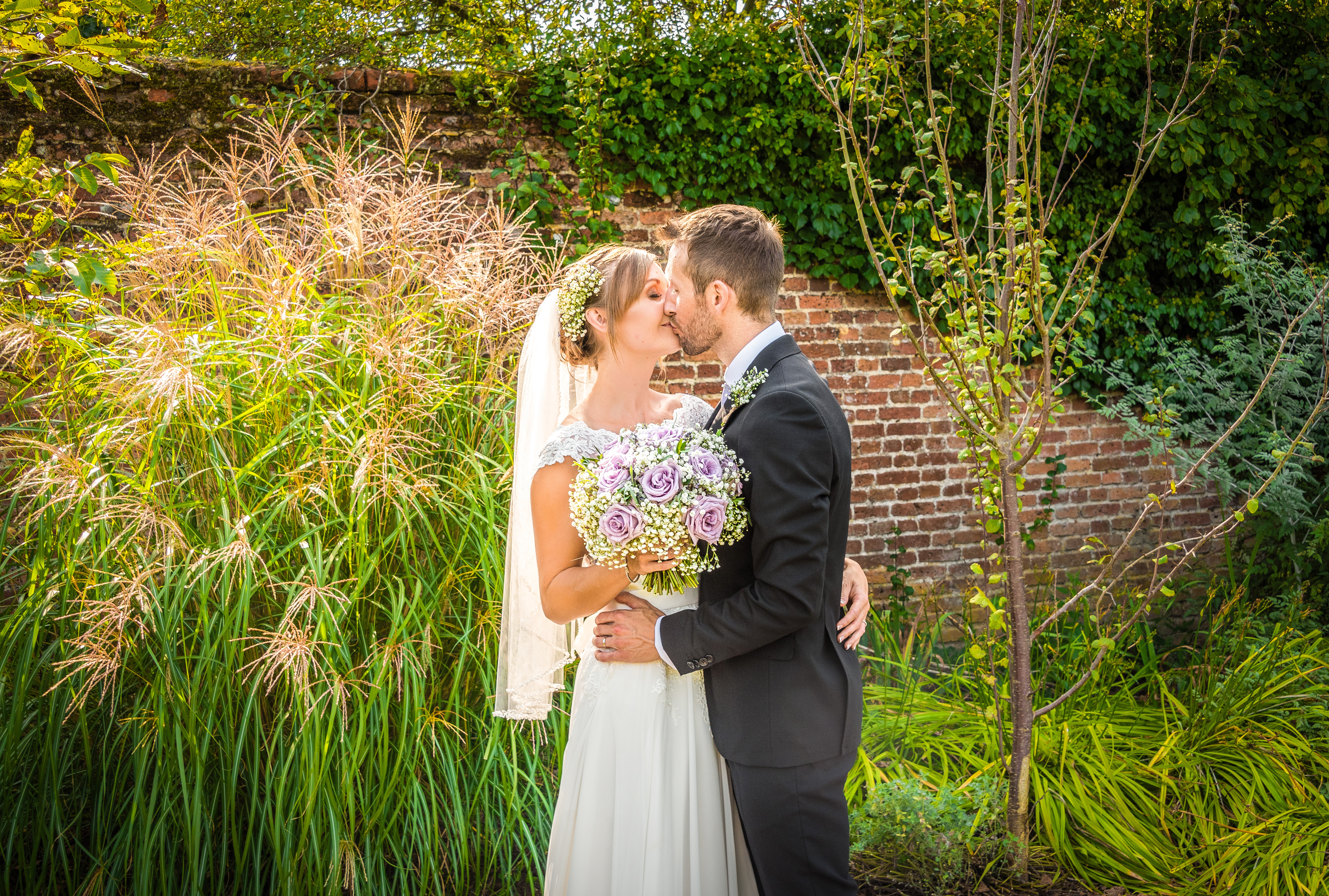 Couple at The Secret Garden wedding venue, Ashford