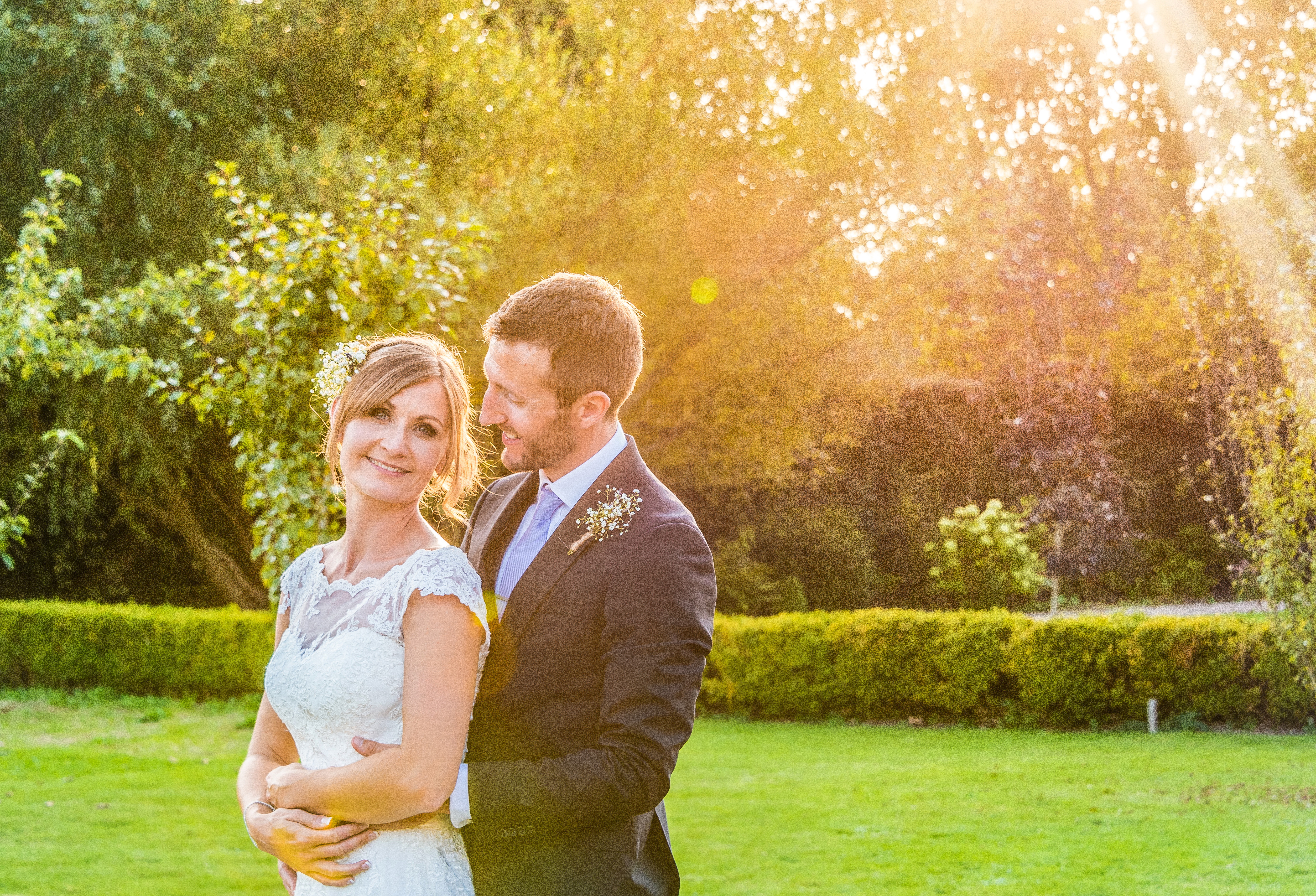 Couple at The Secret Garden wedding venue, Ashford