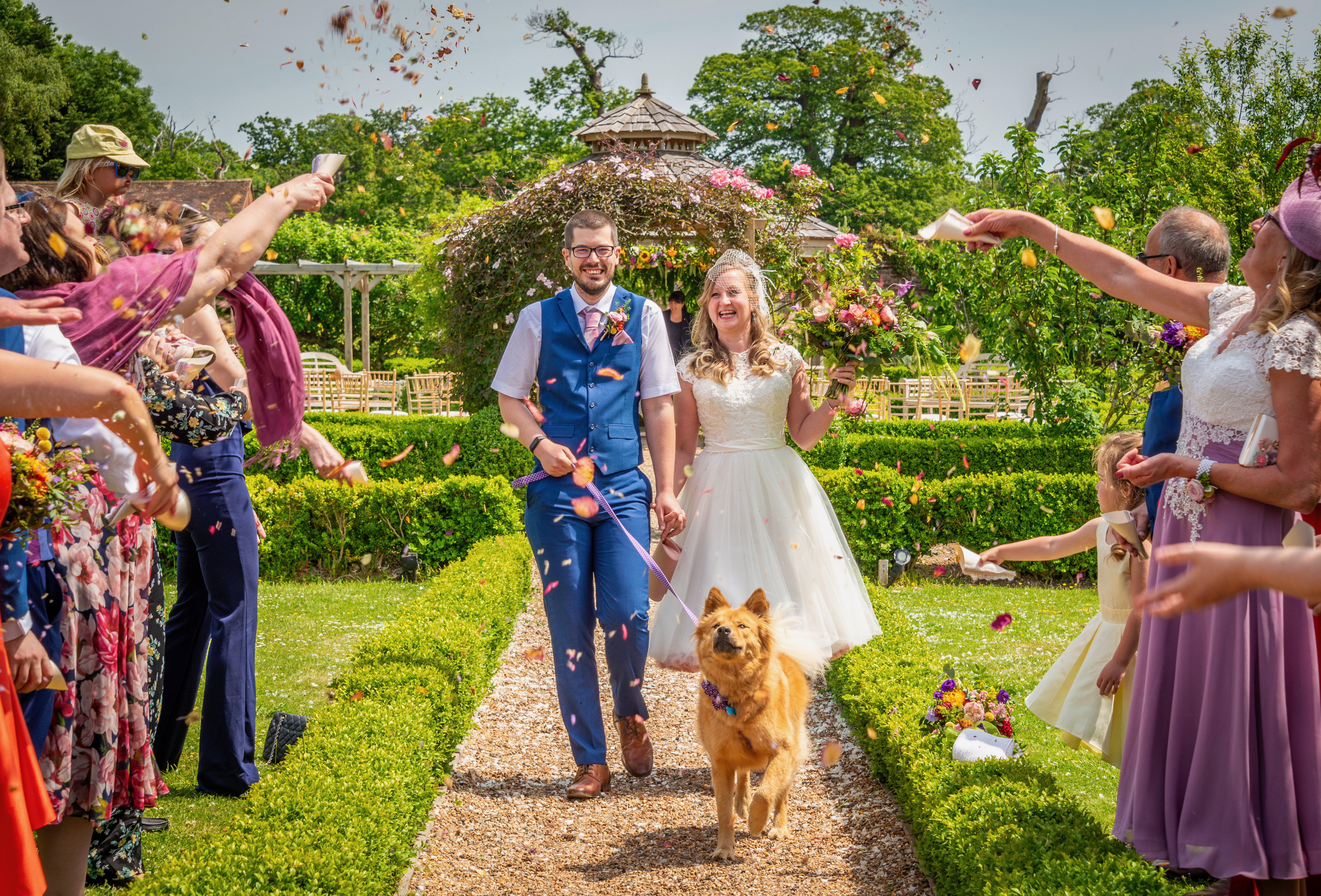 Couple at The Secret Garden wedding venue, Ashford