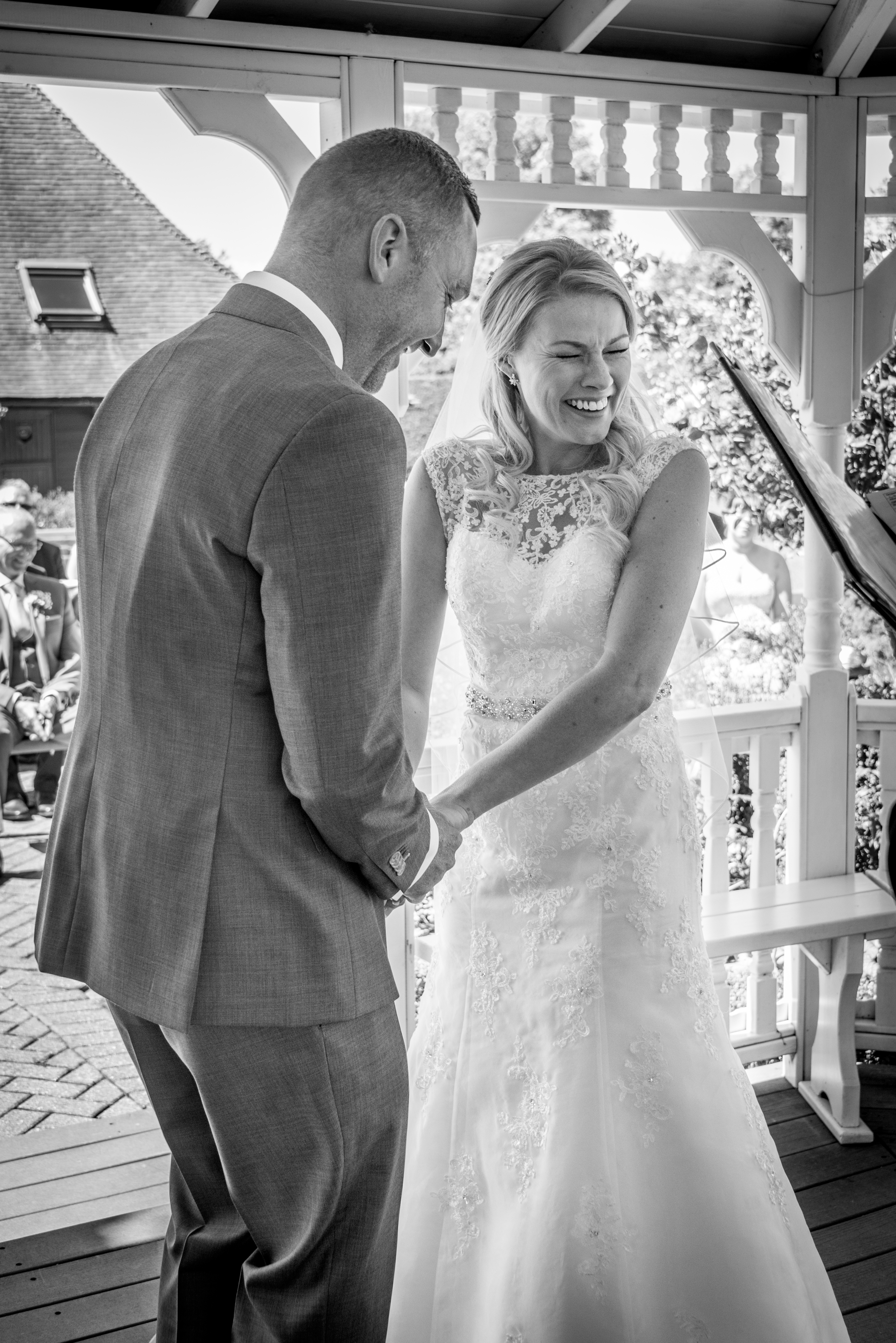 Outdoor ceremony at The Old Kent Barn Wedding Venue in Ashford